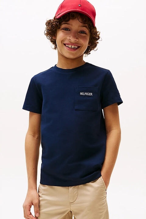 Erkek Çocuk Th Pique Yama Cepli T-Shirt - Lacivert - Tommy Hilfiger