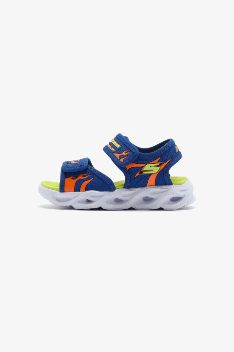 Erkek Çocuk Thermo-splash - Heat Tide Işıklı ve Alev Desenli Sandalet - Mavi/Turuncu - SKECHERS