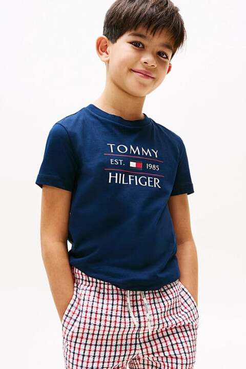 Erkek Çocuk Tommy Flag Hilfiger T-Shirt - Lacivert 