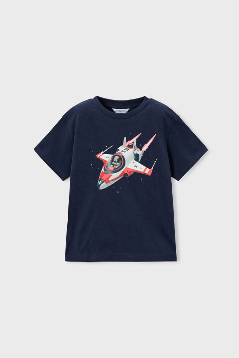 Erkek Çocuk Uzay Gemisi Baskılı T-Shirt - Lacivert - Mayoral