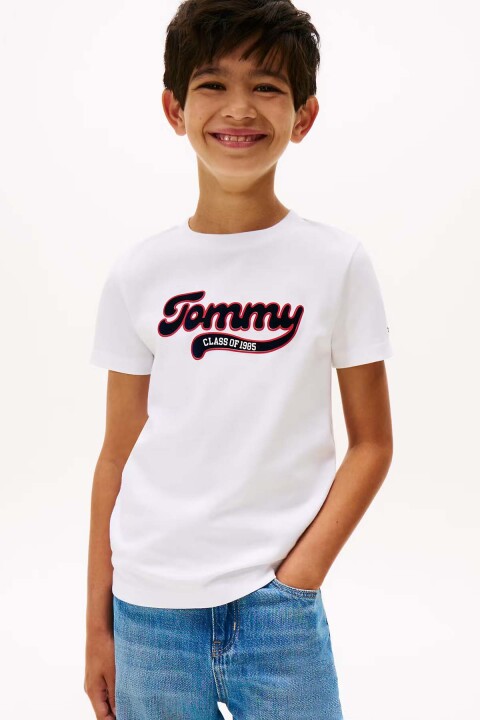 Erkek Çocuk Varsity Interlock Kısa Kollu T-Shirt - Beyaz - Tommy Hilfiger