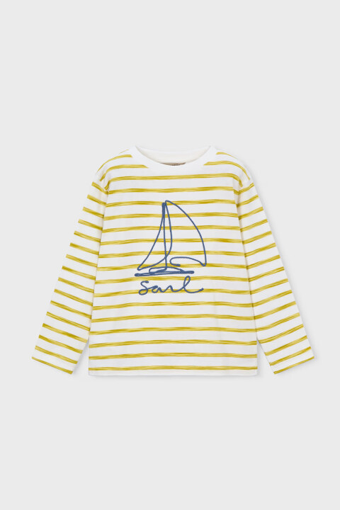 Erkek Çocuk Yelkenli Nakış Uzun Kollu T-Shirt - Çok Renkli - Mayoral