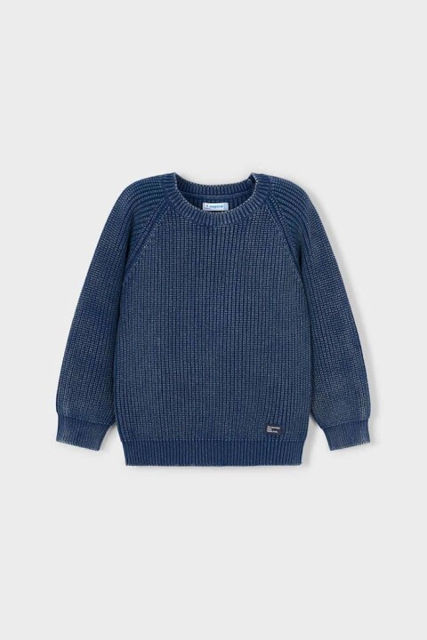 Erkek Çocuk Yıkama Efektli Reglan Kollu Triko Kazak - Mavi - Mayoral