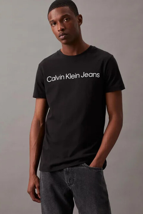 Erkek CORE INSTITUTIONAL LOGO SLIM T-Shirt - Siyah - Calvin Klein