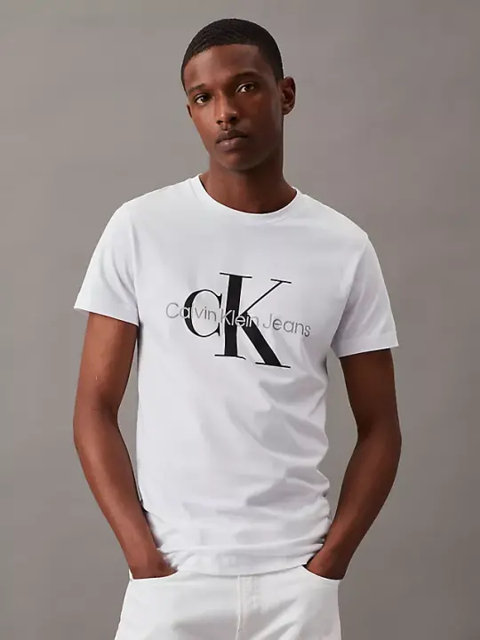 Erkek Core Monologo Bisiklet Yaka Düz T-Shirt - Beyaz 