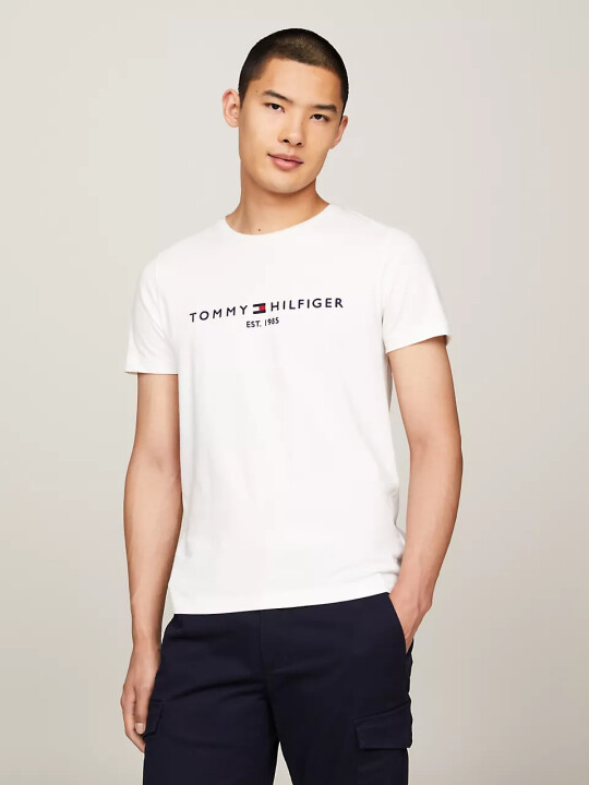 Erkek Core Tommy Logolu T-Shirt -Beyaz - Tommy Hilfiger