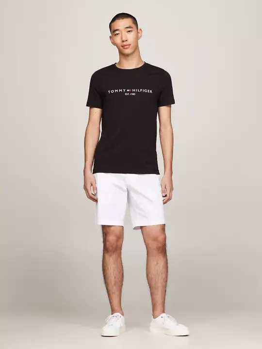 Erkek Core Tommy Logolu T-Shirt - Siyah 