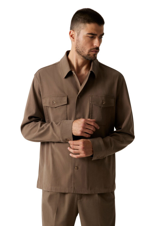 Erkek Coronado Gömlek - Kahverengi - Guess