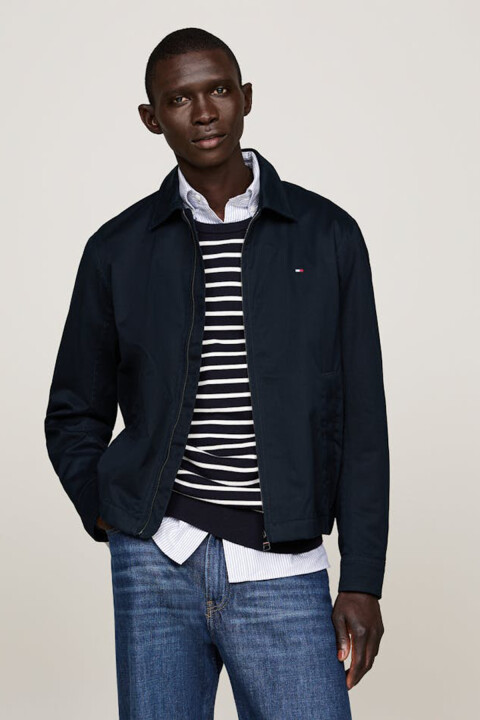 Erkek Cotton Fermuarlı Ceket - Lacivert - Tommy Hilfiger