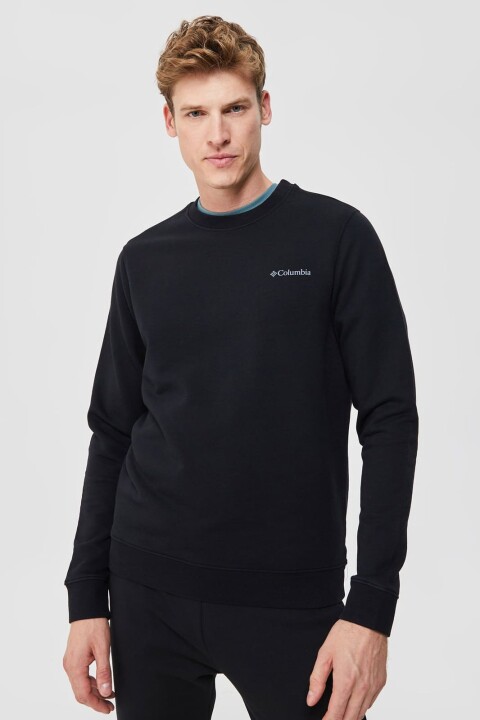 Erkek Csc Basic Crew Bisiklet Yaka Sweatshirt - Siyah - Columbia