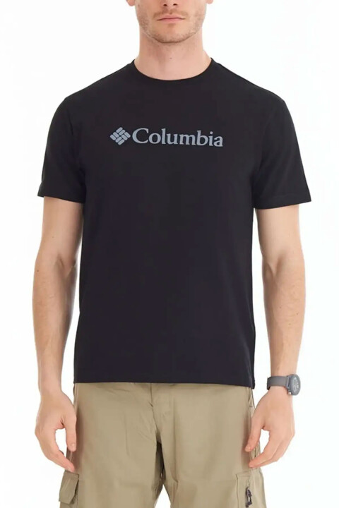 Erkek CSC M Basic Büyük Logo Kısa Kollu T-Shirt - Siyah - Columbia