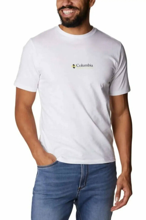 Erkek CSC M Retro Kısa Kollu T-Shirt - Beyaz - Columbia