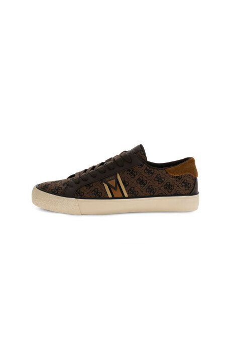 Erkek Davor Deri Sneaker - Kahverengi - Guess