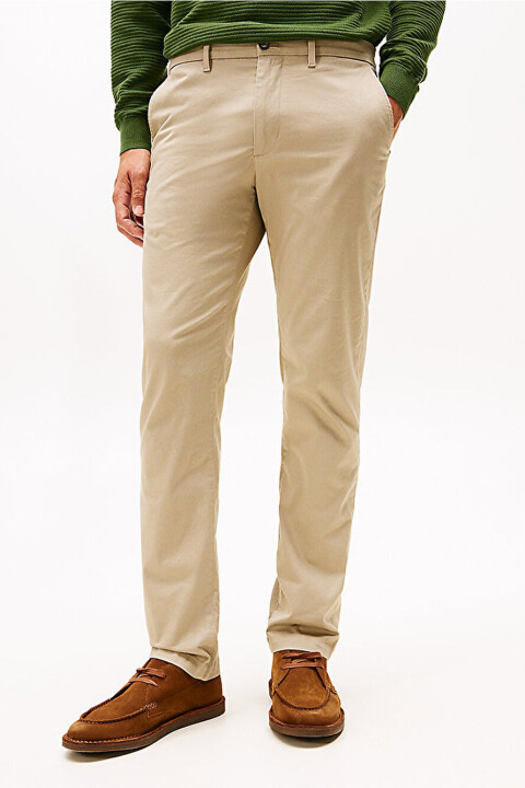 Erkek Denton Pamuklu Chino Pantolon - Bej - Tommy Hilfiger