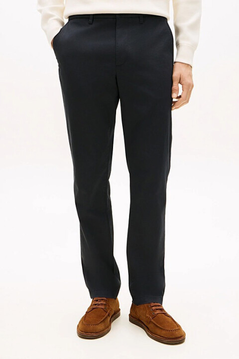 Erkek Denton Pamuklu Mikro Desenli Chino Pantolon - Lacivert - Tommy Hilfiger