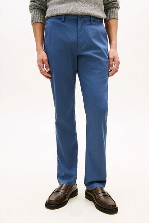 Erkek Denton Pamuklu Mikro Desenli Chino Pantolon - Mavi - Tommy Hilfiger