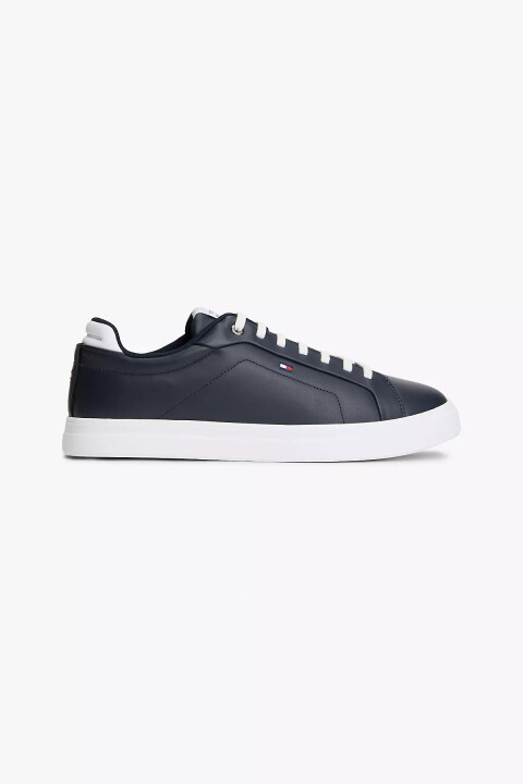 Erkek Deri Court Sneaker - Lacivert - Tommy Hilfiger