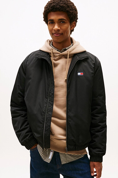 Erkek Dik Yaka Dolgulu Mont - Siyah 