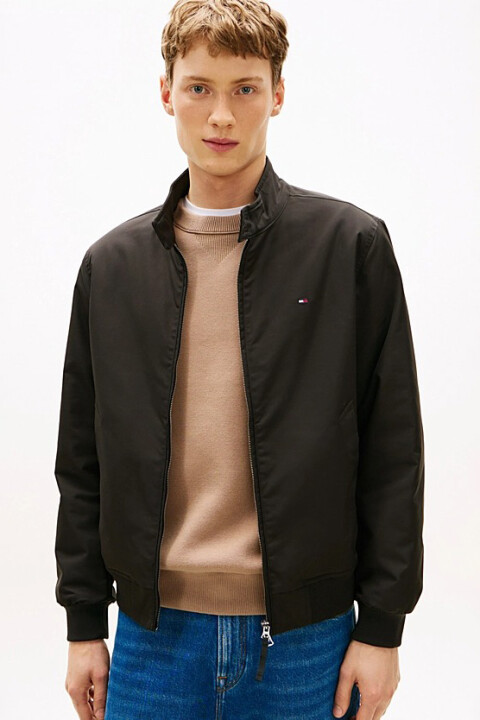 Erkek Dik Yaka Rahat Kesim Harrington Ceket - Siyah - Tommy Hilfiger