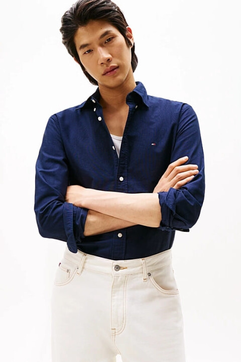 Erkek Düğmeli Yaka Oxford Gömlek – Lacivert 