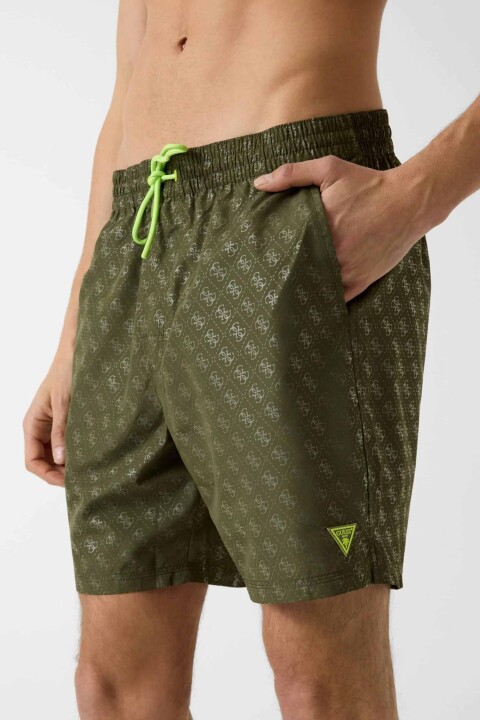 Erkek Dull Deniz Şortu - Yeşil - Guess