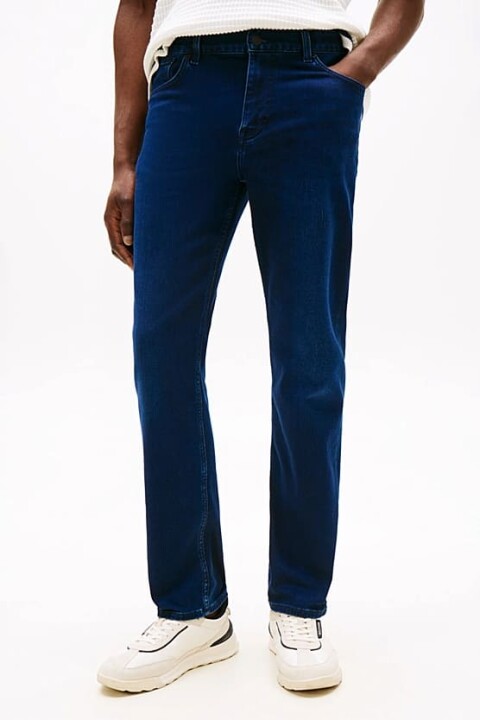 Erkek Düz Kesim 5 Cepli Esnek Kot Pantolon - Mavi - Tommy Hilfiger