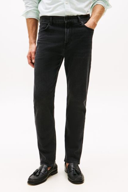 Erkek Düz Kesim 5 Cepli Kot Pantolon - Siyah 