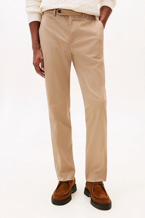 Erkek Düz Kesim Klasik Chino Pantolon - Bej - Tommy Hilfiger