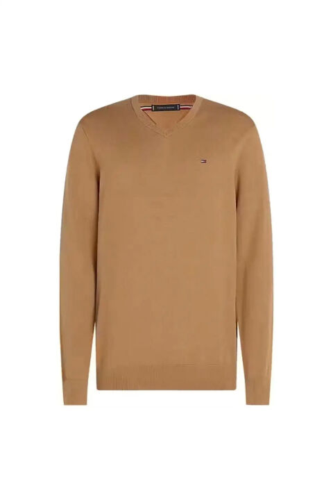 Erkek Düz Renk Kazak - Koyu Haki 