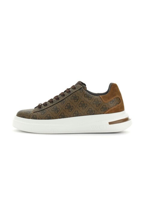 Erkek Elba Deri Sneaker - Kahverengi - Guess