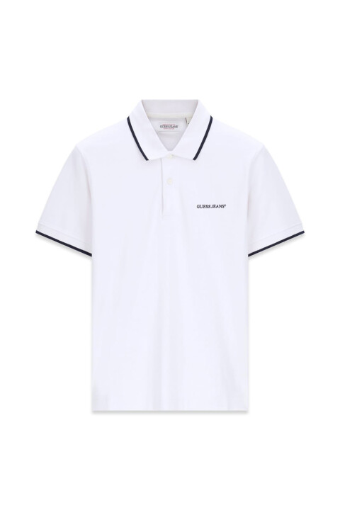 Erkek Embro Regular Fit Polo T-Shirt - Beyaz 