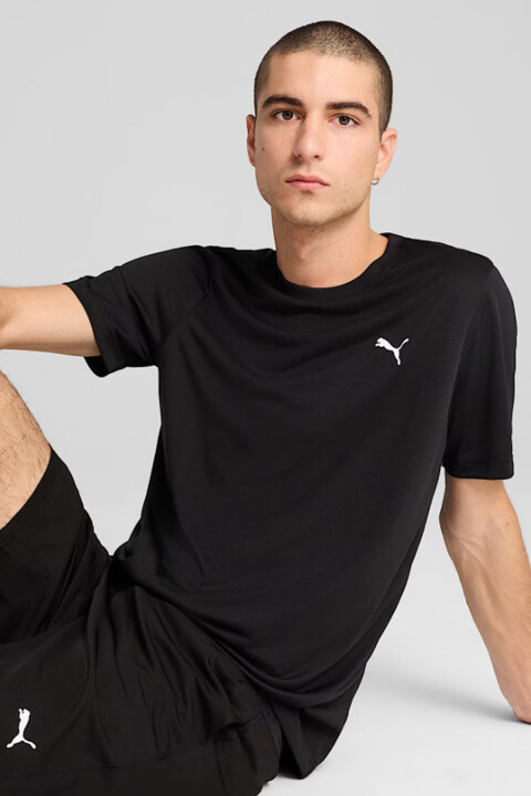 Erkek ESS Small Logo Poly T-Shirt - Siyah - PUMA