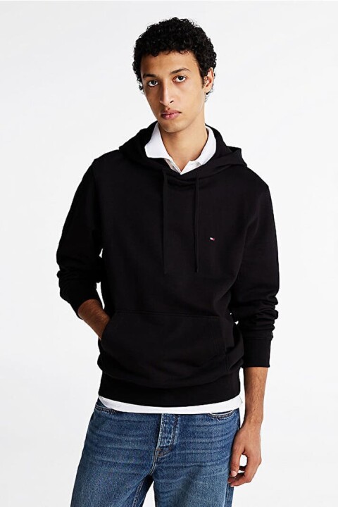 Erkek Essentıal Nakışlı Logo Kapüşonlu Sweatshirt - Siyah - Tommy Hilfiger