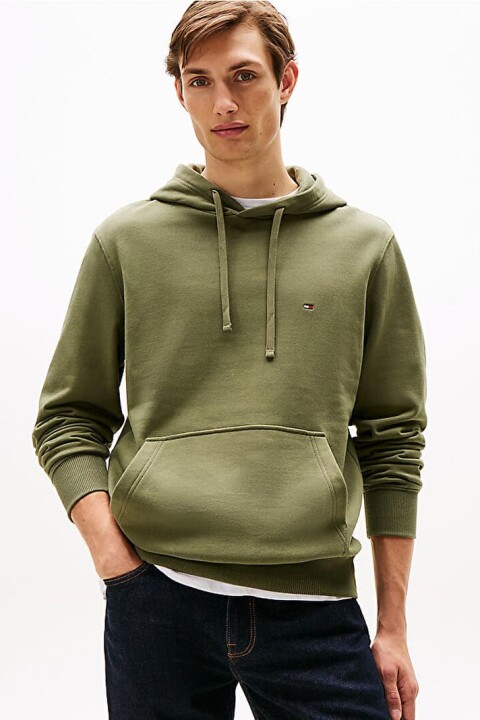 Erkek Essentıal Nakışlı Logo Kapüşonlu Sweatshirt - Yeşil 