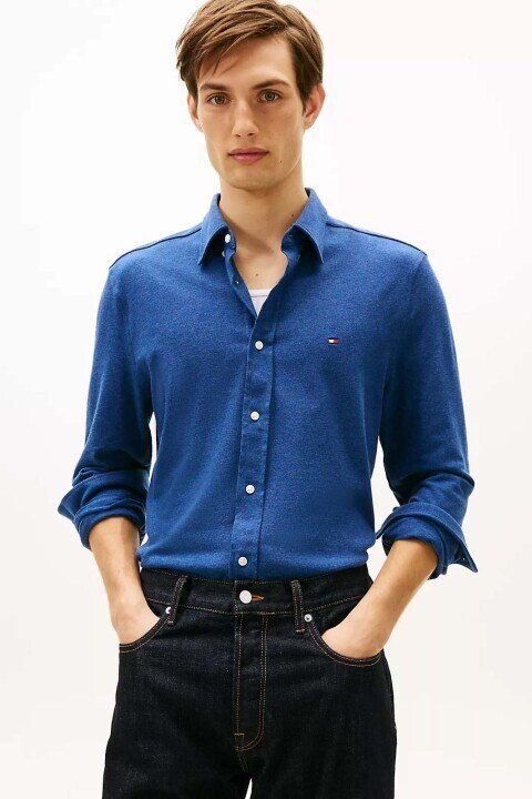 Erkek Featherweight Pike Gömlek - Mavi - Tommy Hilfiger