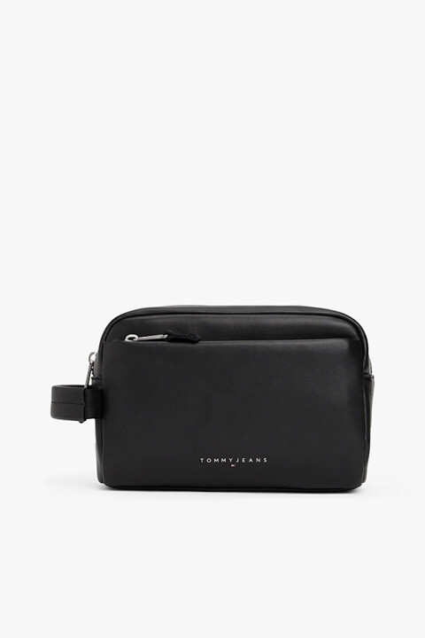 Erkek Fermuarlı Cepli Taşıma Saplı El Çantası - Siyah - Tommy Hilfiger