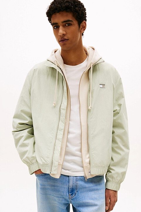 Erkek Fermuarlı Dik Yaka Ceket - Açık Yeşil - Tommy Hilfiger