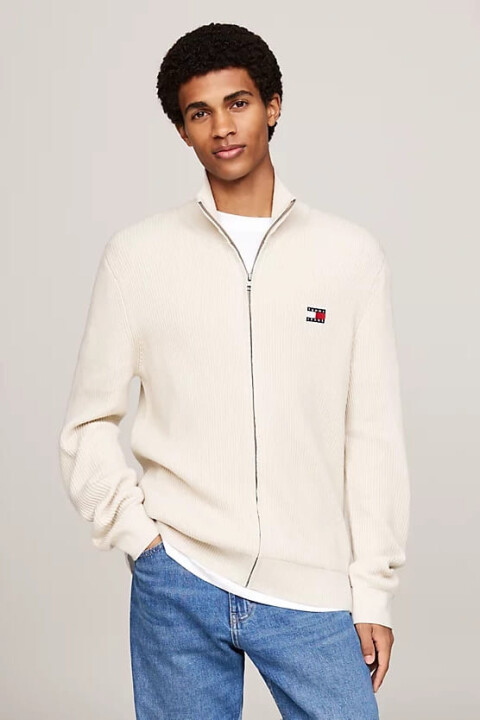 Erkek Fermuarlı Hırka - Bej - Tommy Hilfiger