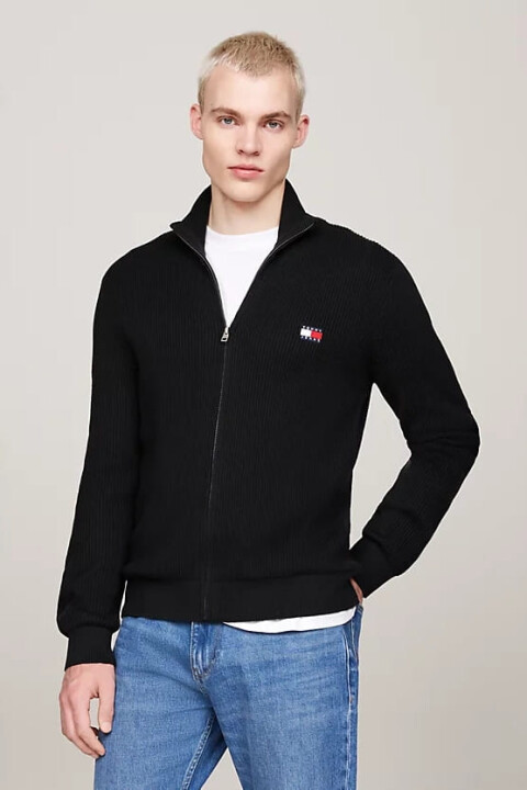 Erkek Fermuarlı Hırka - Siyah - Tommy Hilfiger