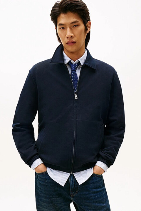 Erkek Fermuarlı Pamuklu Ivy Ceket - Lacivert - Tommy Hilfiger