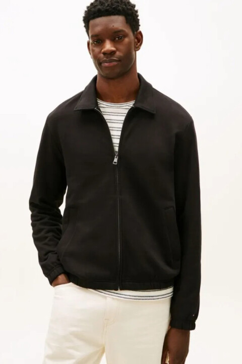 Erkek Fermuarlı Pamuklu Ivy Ceket - Siyah 