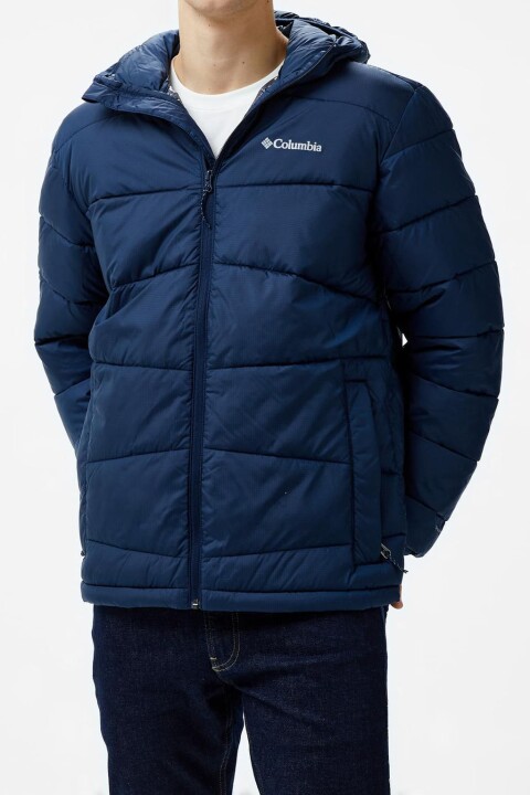 Erkek Fivemile Butte II Tam Kalıp Kapüşonlu Şişme Mont - Lacivert - Columbia