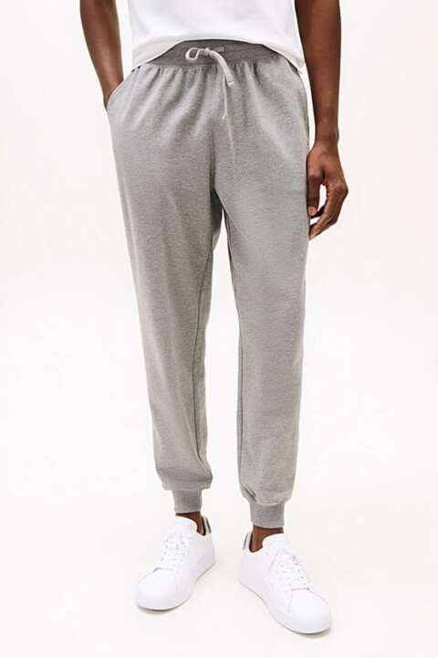 Erkek Flag Embroidery Cuffed Paça Eşofman Altı – Gri Melanj - Tommy Hilfiger