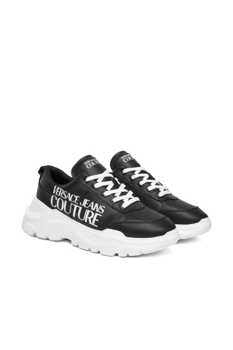 Erkek Fondo Speedtrack Dis. SC1 Büyük Yazı Logolu Kalın Tabanlı Sneaker - Siyah - Versace