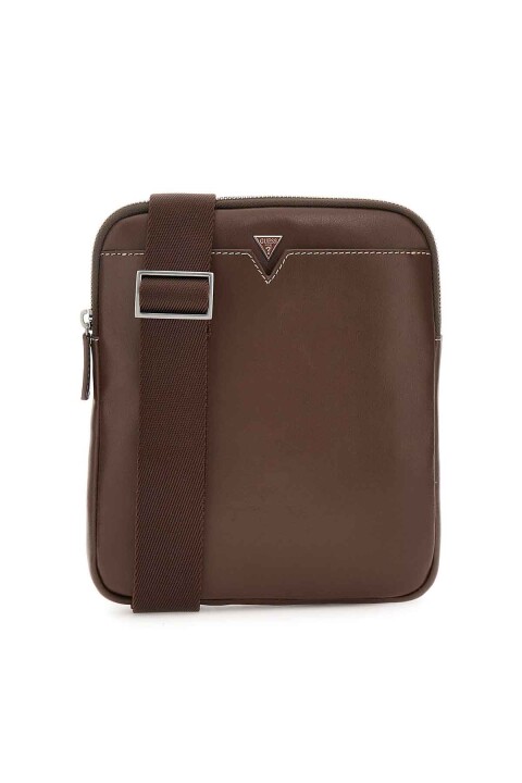 Erkek Frienze Crossbody Fl Mini Omuz Çantası - Kahverengi 