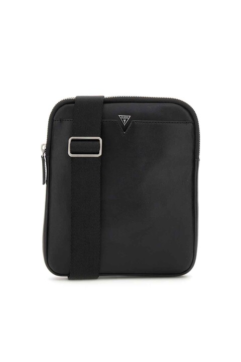 Erkek Frienze Crossbody Fl Mini Omuz Çantası - Siyah - Guess