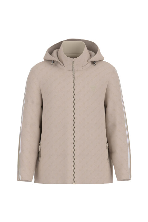 Erkek Fusco Kapüşonlu Fermuarlı Aktif Mont - Bej 
