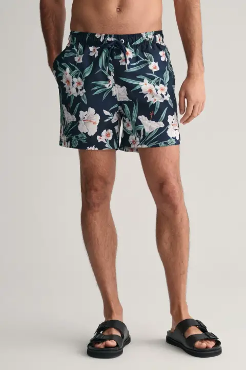 Erkek Gant Regular Fit Desenli Mayo Şort - Lacivert - Gant