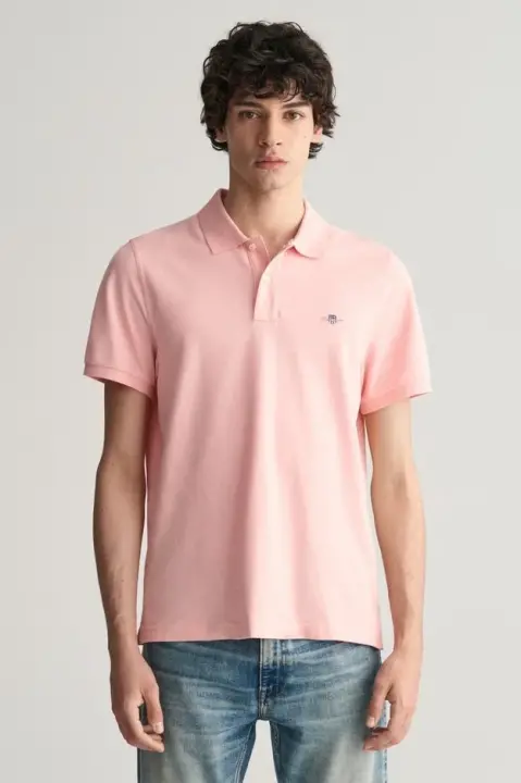 Erkek Gant Regular Fit Logolu Polo - Pembe 