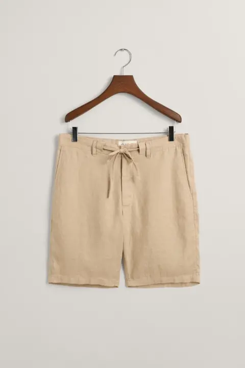 Erkek Gant Relaxed Fit Keten Şort - Bej - Gant